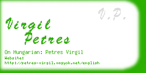 virgil petres business card